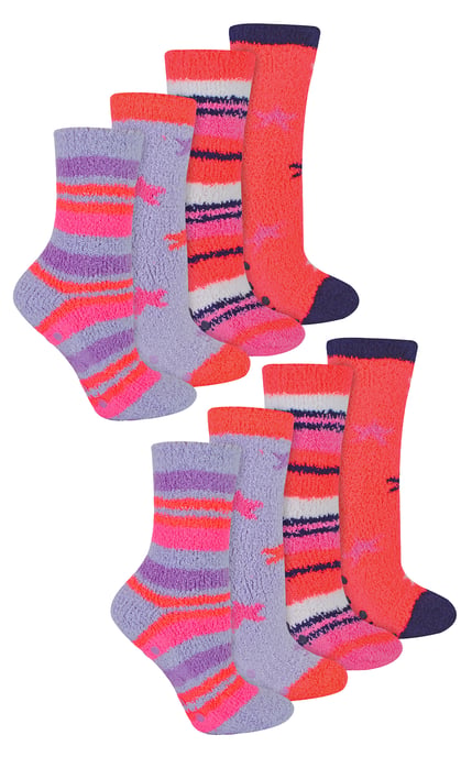 8 Pares de Calcetines de Cama para Niñas - Rayas - Image 1