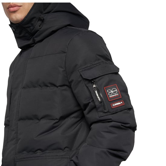 Crosshatch Mens Milwaka Long Padded Jacket (Black) - Image 4