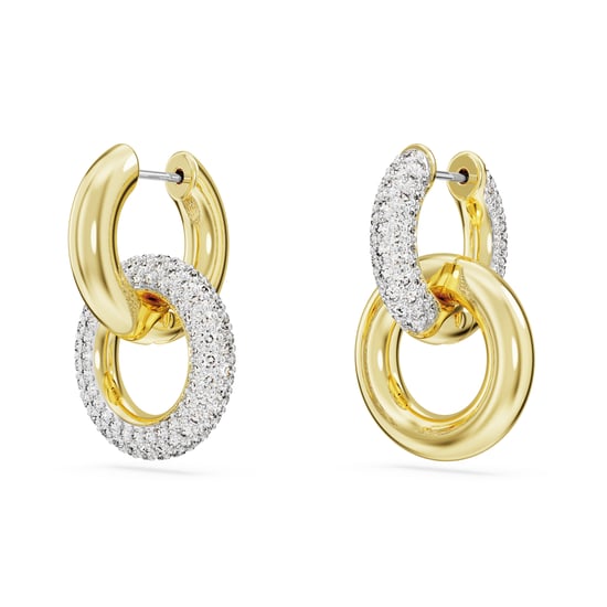 Swarovski 'Dextera' Women's Gold Plated Metal Hoop Earrings - Gold 5668818 - Image 4
