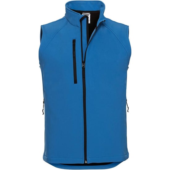 Russell Mens 3 Layer Soft Shell Gilet Jacket (Azure Blue) - Image 5
