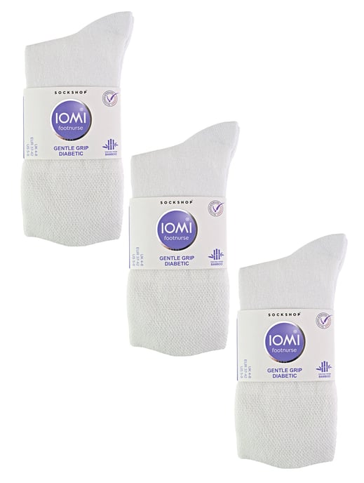 IOMI - 6 Pack Calcetines Diabéticos de Bambú para Mujer - Blanco - Image 2