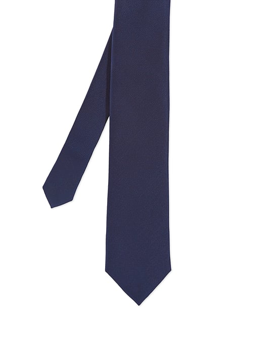 Ted Baker Amaze Plain Skinny Tie, Navy - Image 1