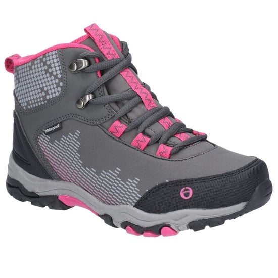 Cotswold Childrens/Kids Ducklington Lace Up Hiking Boots (Grey/Pink) - Image 1