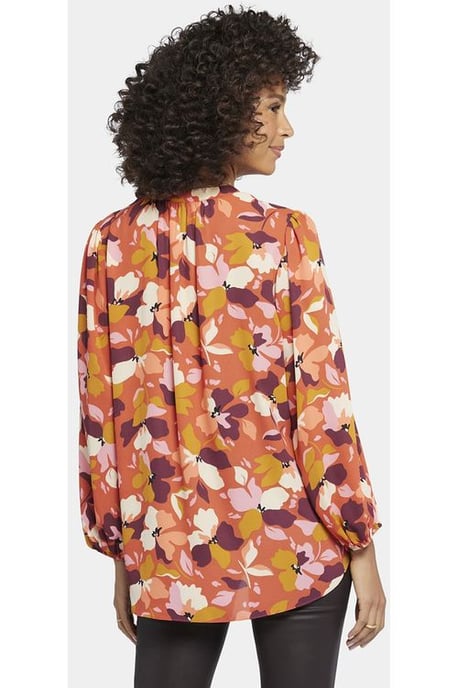Puff Sleeve Blouse Flower Print