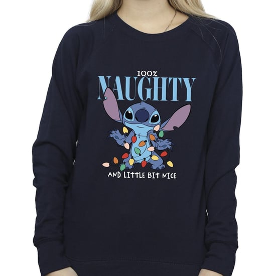 Disney Womens/Ladies Lilo & Stitch Naughty & Nice Sweatshirt (Navy Blue)