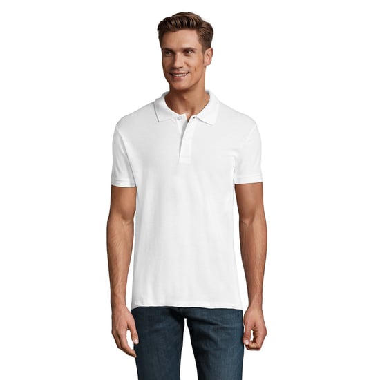 SOLS Mens Perfect Pique Short Sleeve Polo Shirt (White) - Image 4