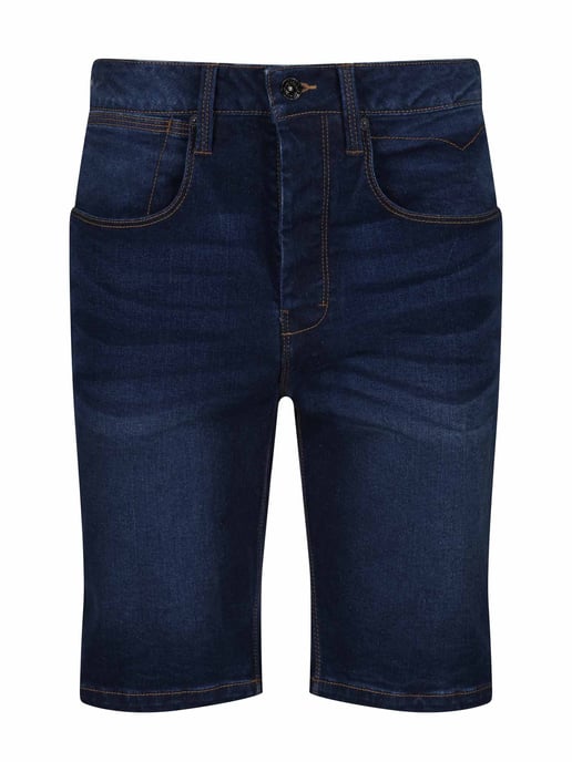 Luke 1977 Men's Short Edward Blue Wash Denim Shorts in Dark Blue