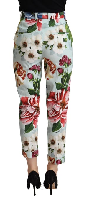 Pantalones Recortados Tapered de Cintura Alta con Estampado Floral - Image 3