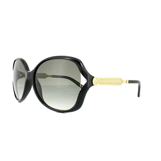 Gafas de sol Gucci 0076S 002 Negro Oro Gris Degradado - Image 2