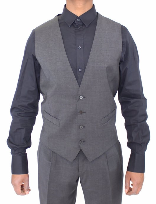 Chaleco Formal Ajustado Gray de Dolce & Gabbana - Image 1