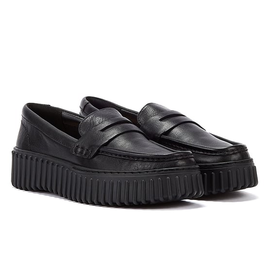 Zapatos de comodidad de cuero para mujer Clarks Torhill Penny en negro - Image 1