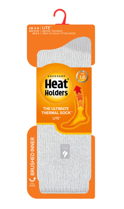 Heat Holders Lite - Calcetines Térmicos Aislantes para Mujer | Múltiples Diseños Incluyendo Rayas Argyle Corazones Estrellas | Calcetines Cálidos para Invierno - Gris Plata (Venecia) - Image 2
