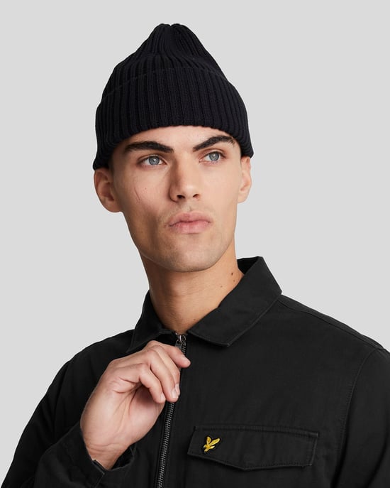 Mens Cotton Overshirt in Black