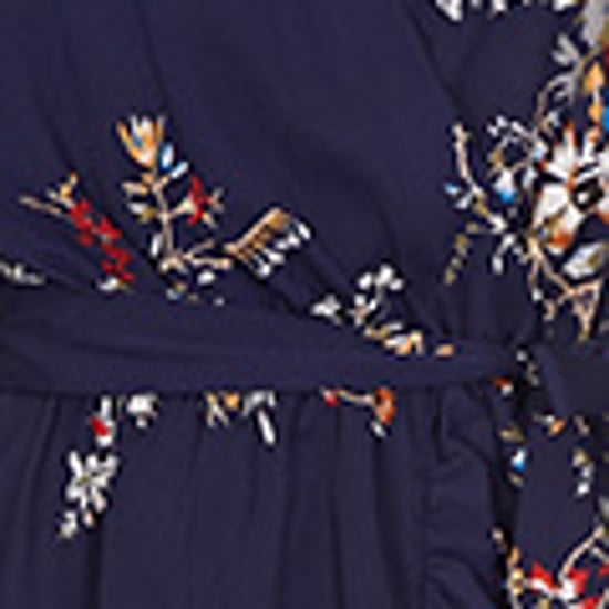 Mela Navy Floral Dipped Hem Maxi Dress
