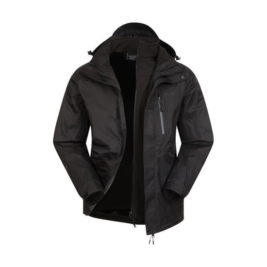 Mountain Warehouse Mens Bracken Extreme 3 in 1 Waterproof Jacket (Black) - Image 1