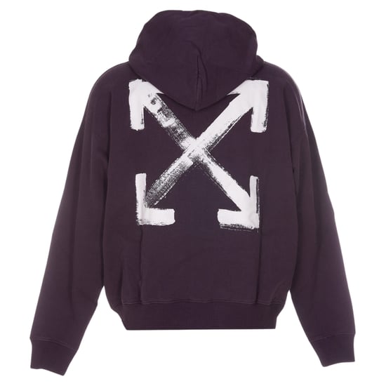 Off-White Paint Arrow Logo Slim Fit Aubergine Purple Hoodie