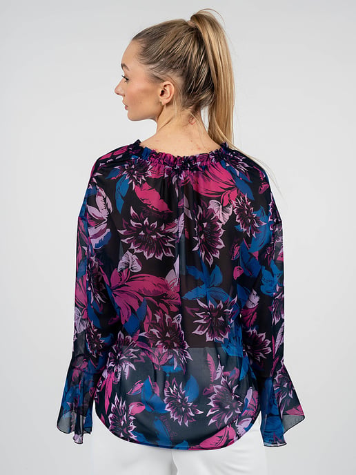 Patrizia Pepe Blusa de mujer azul, multicolor, Violeta - Image 4