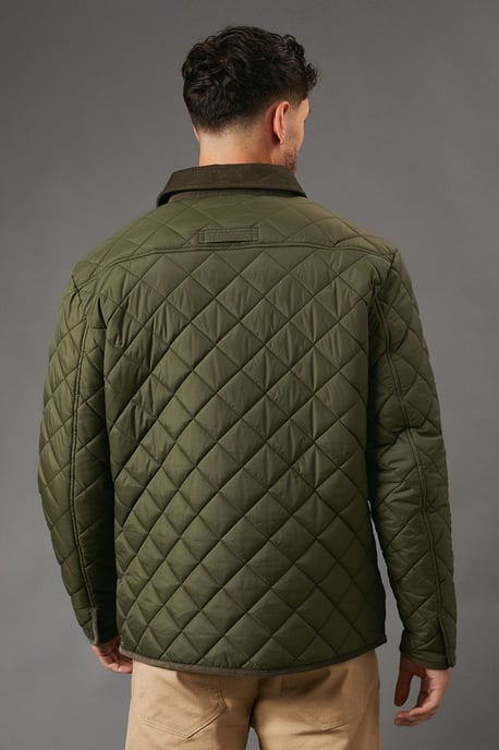 Cord Collar Diamond Quilted Jacket
