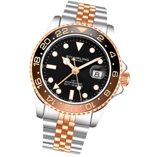 Black and Rose Gold Meridian GMT Quartz 42mm - Image 2