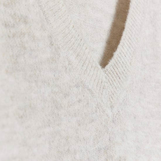 River Island Womens T-Shirt Cream Knit