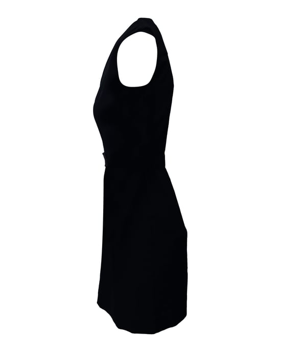 Balenciaga V-Neck Sheath Dress in Black Triacetate - Image 2