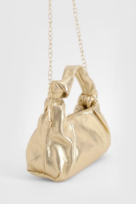Metallic PU Knot Grab Bag