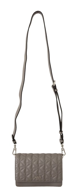 Bolso cruzado de cuero gris claro para mujer de Karl Lagerfeld - Image 2