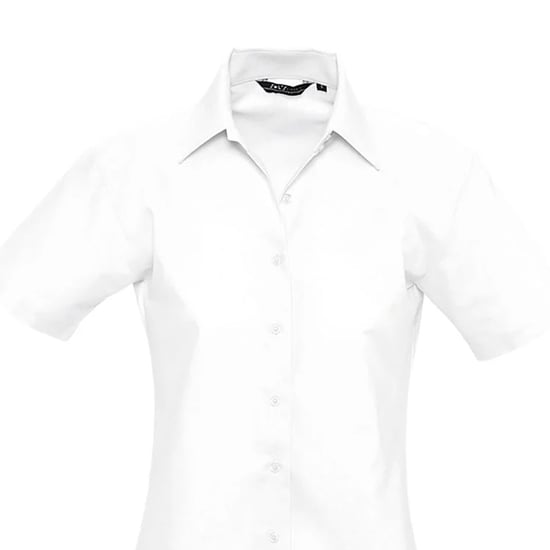 SOLS Womens/Ladies Elite Oxford Short-Sleeved Business Blouse (White) - Image 2