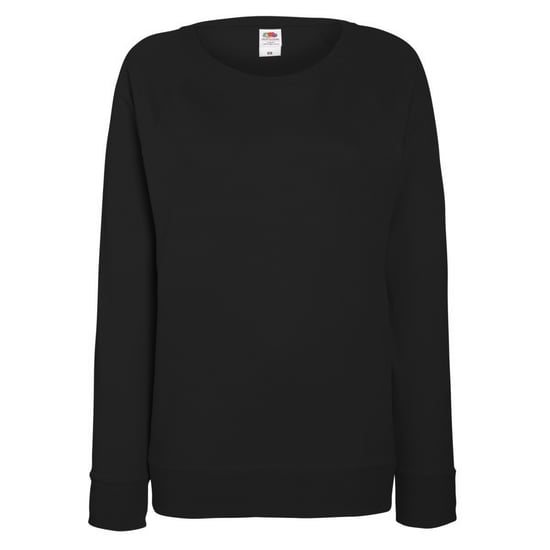 Fruit OF The Loom Ladies Fitted Lightweight Raglan Sweatshirt (240 GSM) (Black) - Image 1