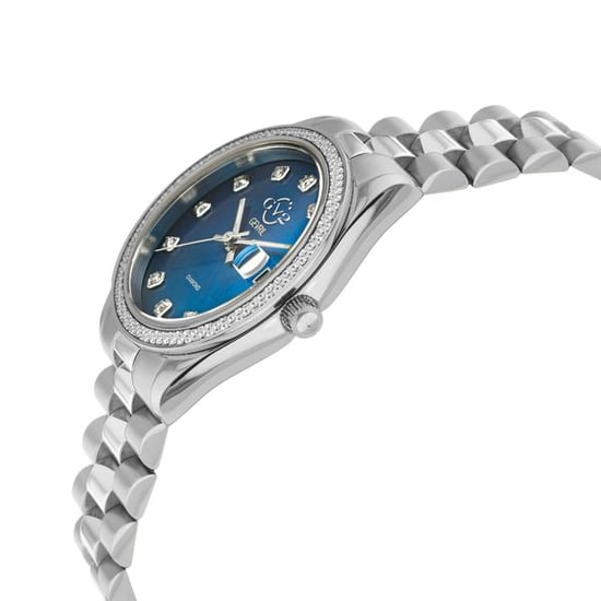 GV2 Turin Diamond 12429B Blue MOP Dial Swiss Quartz Watch
