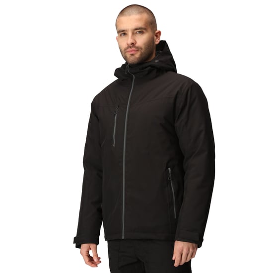 Regatta Mens Navigate Insulated Waterproof Jacket (Black/Seal Grey) - Image 3