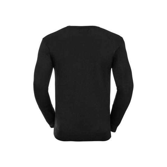 Russell Collection Mens Cotton Acrylic V Neck Sweatshirt (Black) - Image 2
