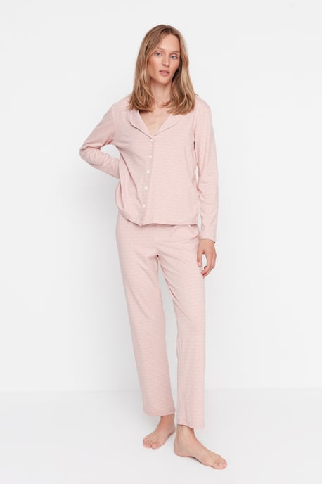 Trendyol Women's Shirt Collar Pajama Set - Image 1