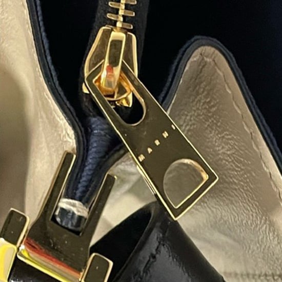 Marni Trunk Mini Color-Block Shoulder Bag in Beige Leather - Image 5