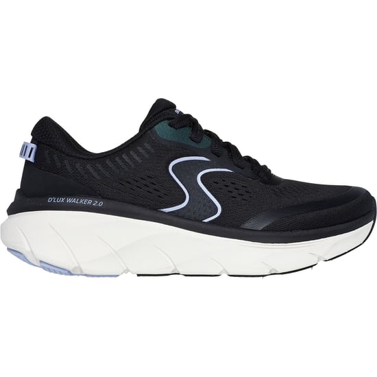 Skechers D'Lux Walker 2.0 Active Pace Textile Women's Black/Lavender Trainers - Image 2