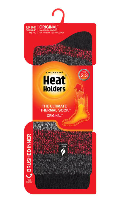 Calentadores - Calcetines Térmicos Extra Gruesos para Hombre | Invierno | Calcetines Aislantes de Forro Polar Cálido | Regalos para Hombre - Negro / Gris / Rojo (Milán) - Image 2