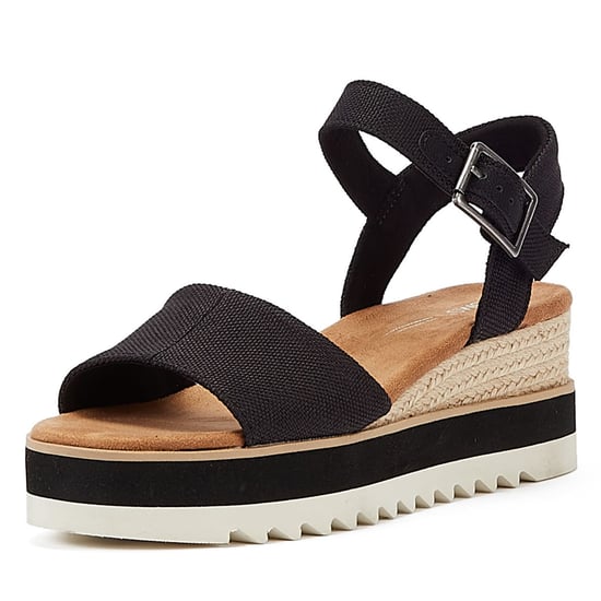 TOMS Diana Canvas Wedge Women's Black Sandals - Image 3