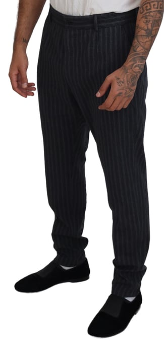 Pantalones de vestir a rayas gris oscuro - Image 4