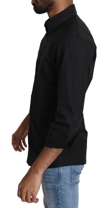 Camisa Formal de Algodón Negra Dolce & Gabbana para Hombre - Image 2