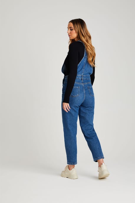 Mid Blue Traditional Long Dungaree