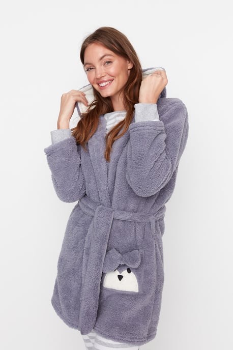 Trendyol Women's V Neck Short Dressing Gowns - Image 2