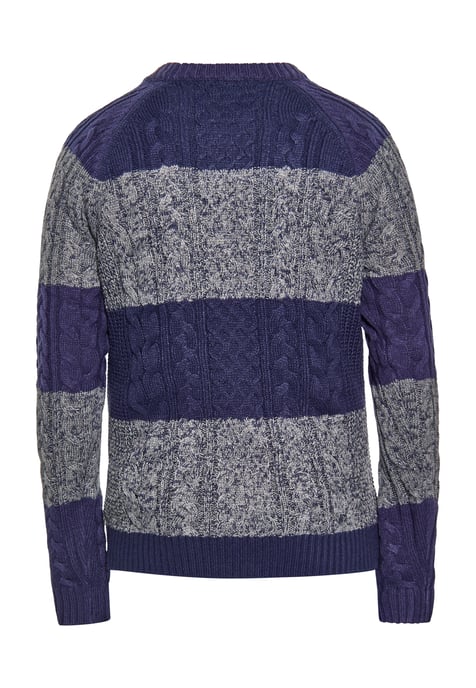 Mo Knitted pullover Men navy grey melange - Image 2