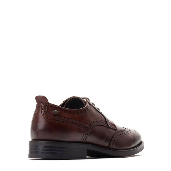 Base London Mens Cooper Washed Brown Leather Brogue Shoes