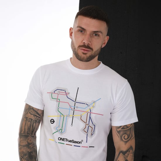 Men's One True Saxon Station T-Shirt in White - Image 4