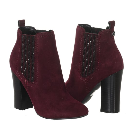 Suede effect leather heeled ankle boots FLLUN3SUE10 woman