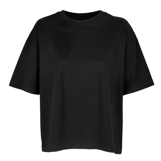 SOLS Womens/Ladies Boxy Organic Oversized T-Shirt (Deep Black) - Image 1