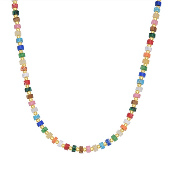 Necklace Luxenter Ihun made of 925 sterling silver and Multicolour crystal 18K yellow gold plated finish
