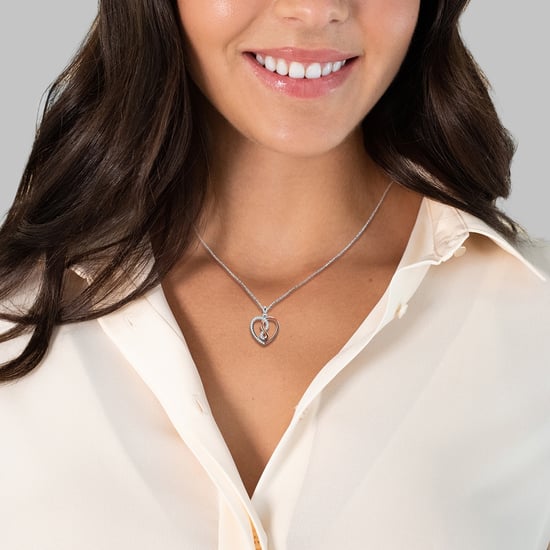 Necklace with pendant sterling silver bicolor zirconia white Rafaela Donata - Image 3