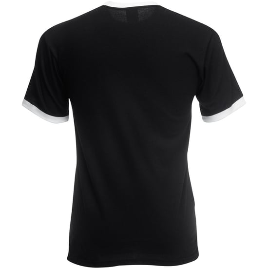 Fruit Of The Loom Mens Ringer Short Sleeve T-Shirt (Black/White) - Image 2