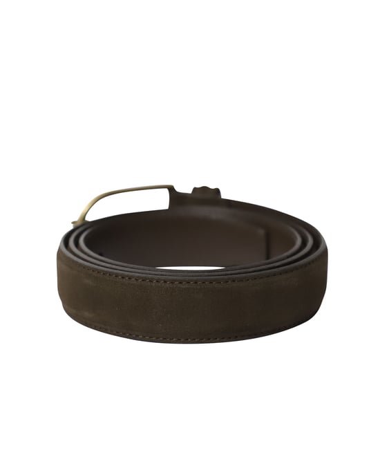 Anderson's Buckle Belt in Dark Brown Suede - Image 3